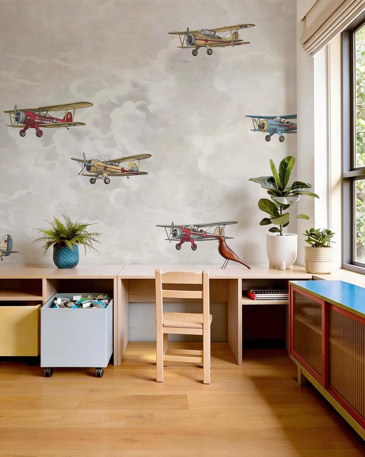 Papel Mural Avionetas en el Aire Portis