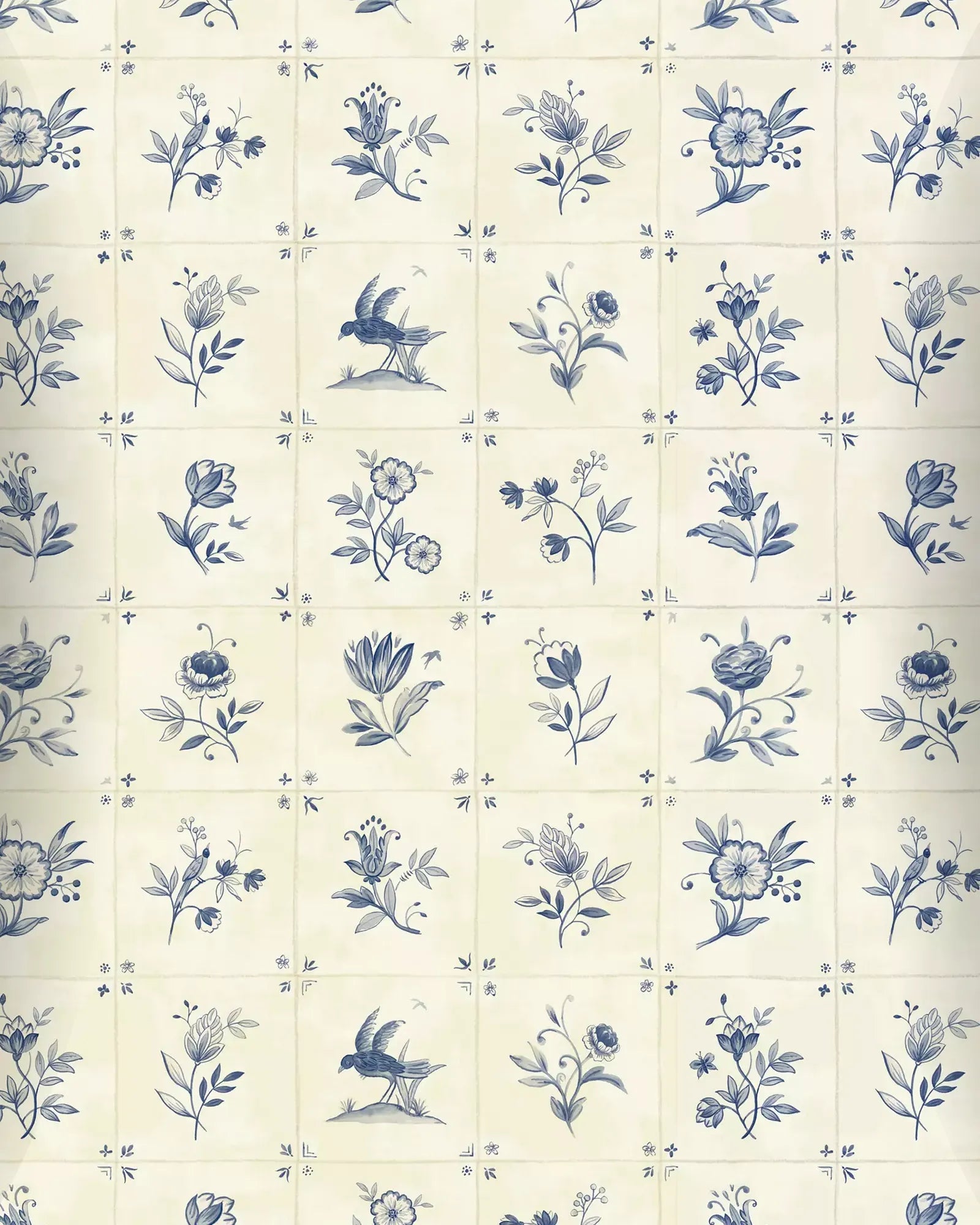 Papel Mural Azulejo Herbario Portis