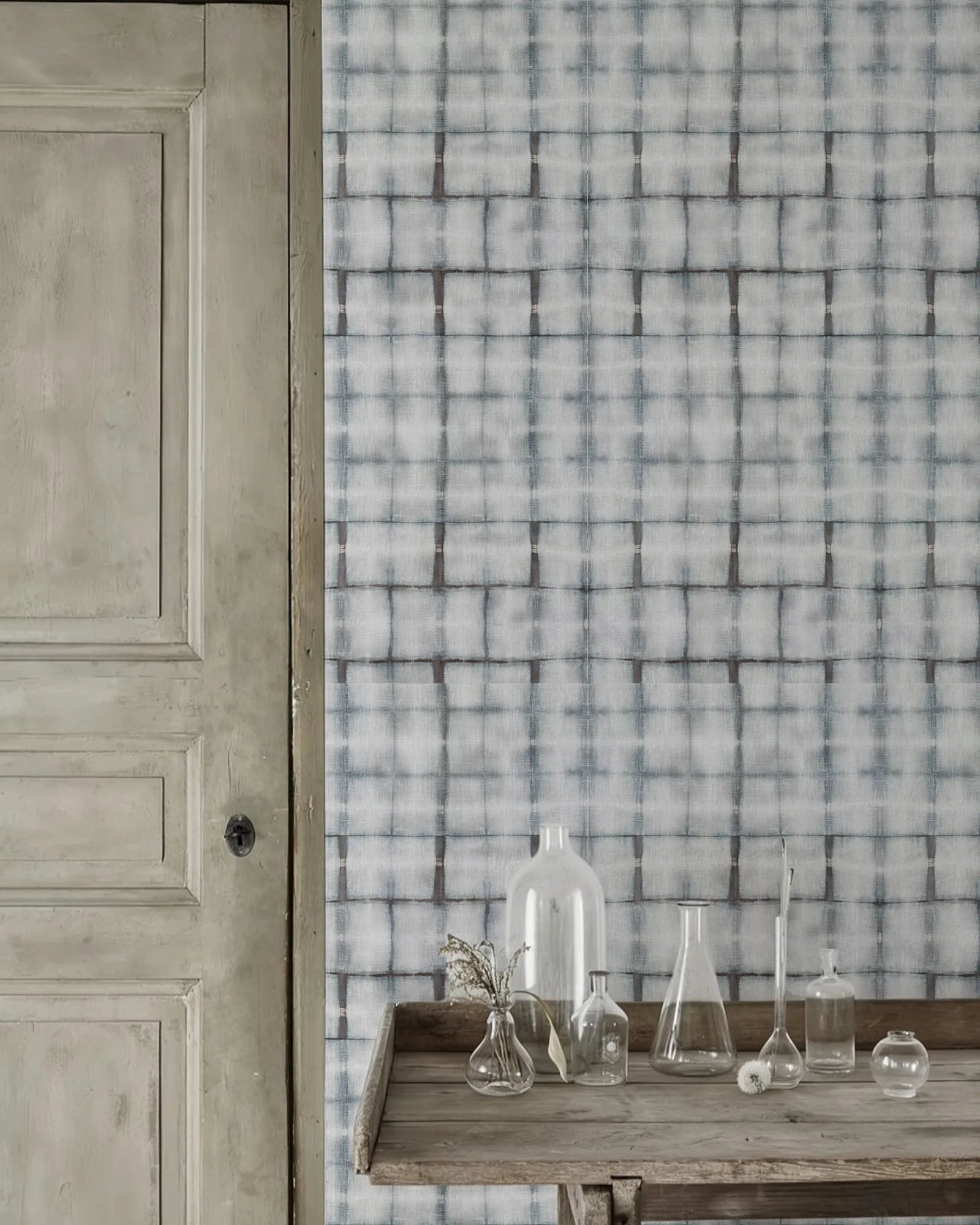 Papel Mural Cuadrícula Shibori Portis