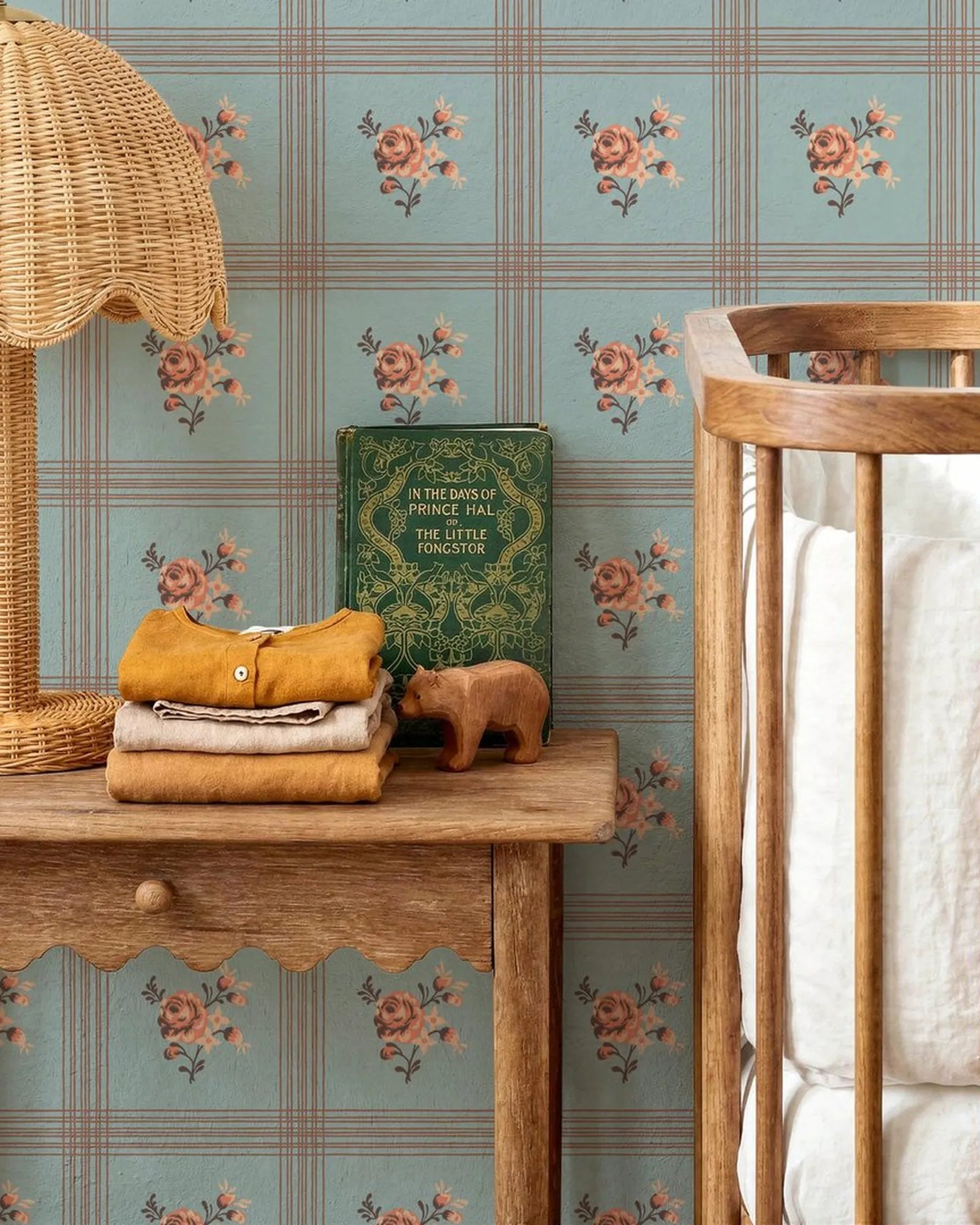 Papel Mural Cuadro Floral Celeste Portis