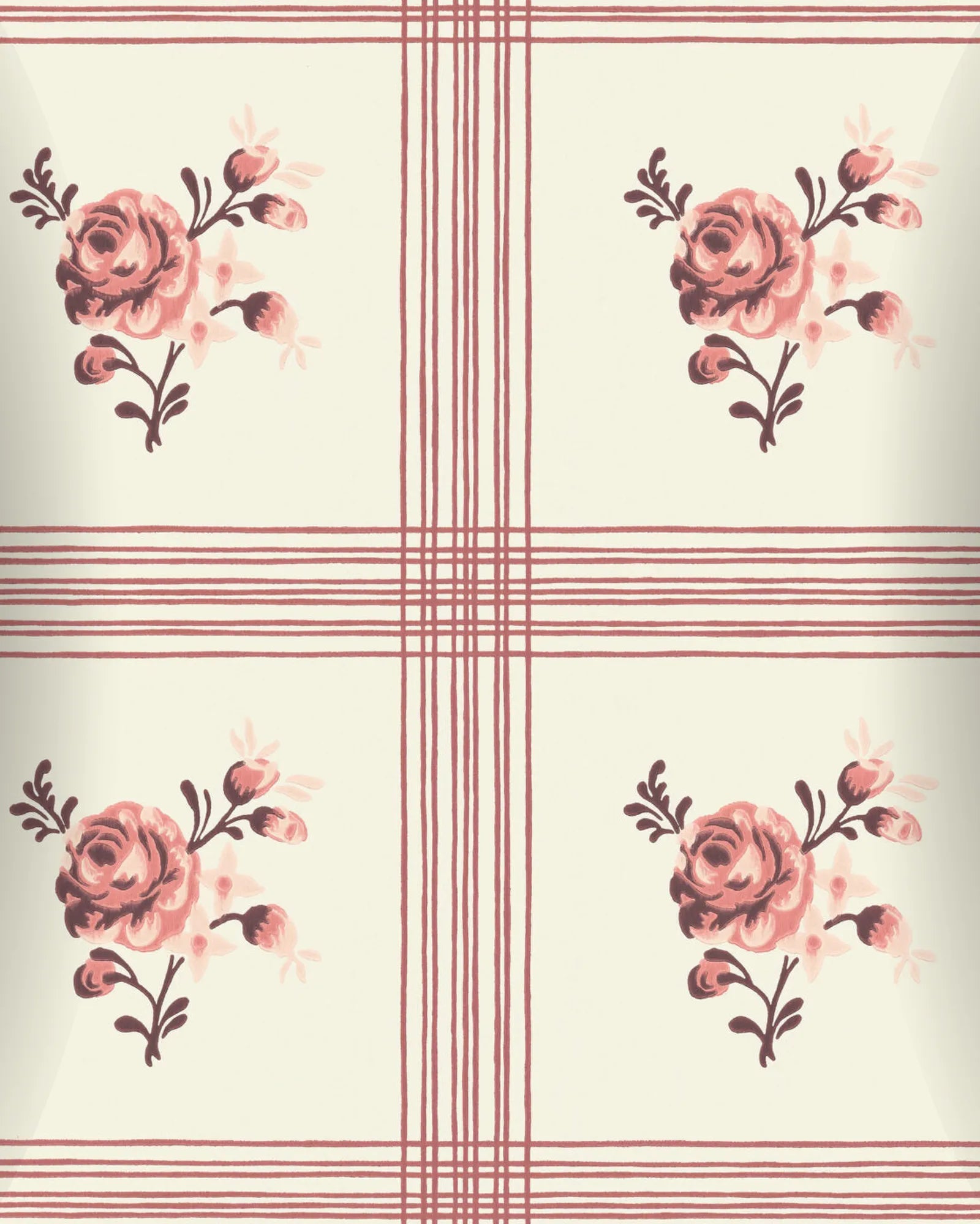 Papel Mural Cuadro Floral Rosa Portis