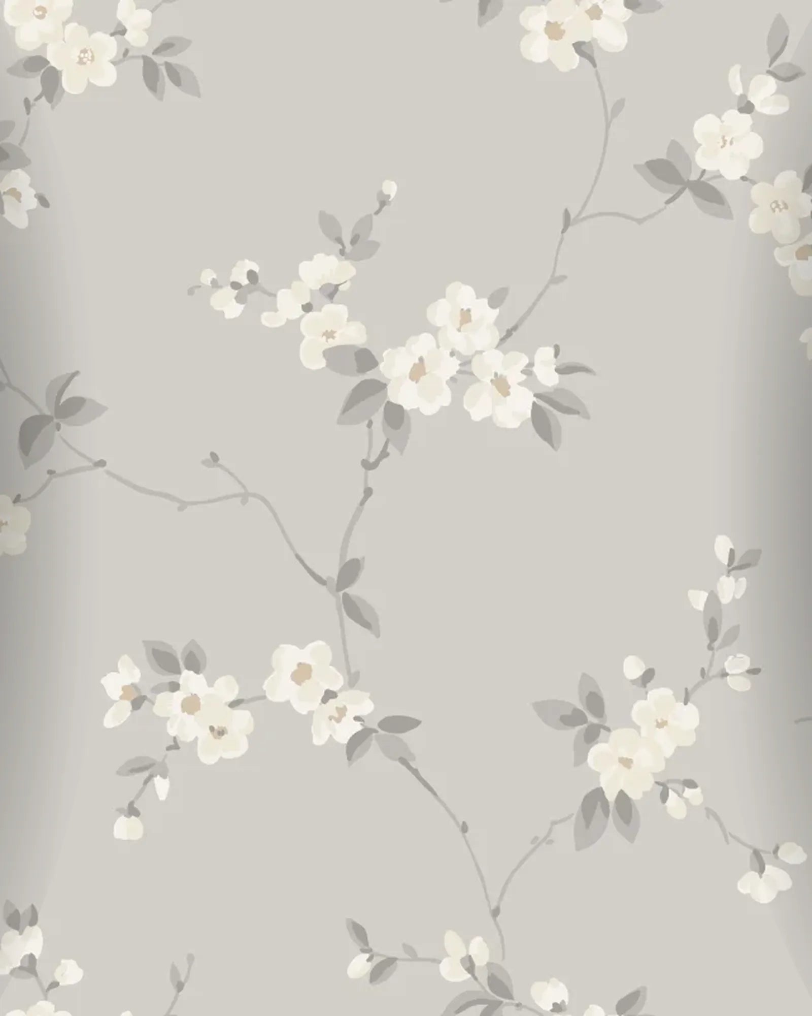 Papel Mural Flor de Cerezo Gris Portis