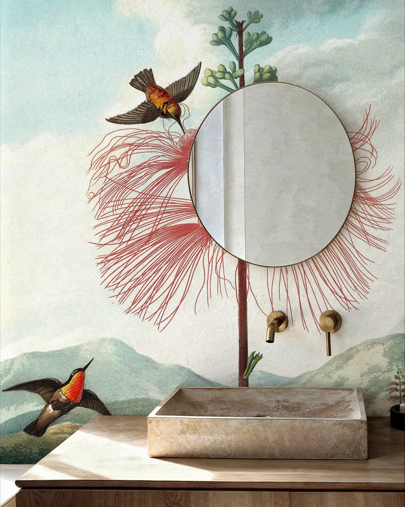 Papel Mural Flor del Colibrí Portis