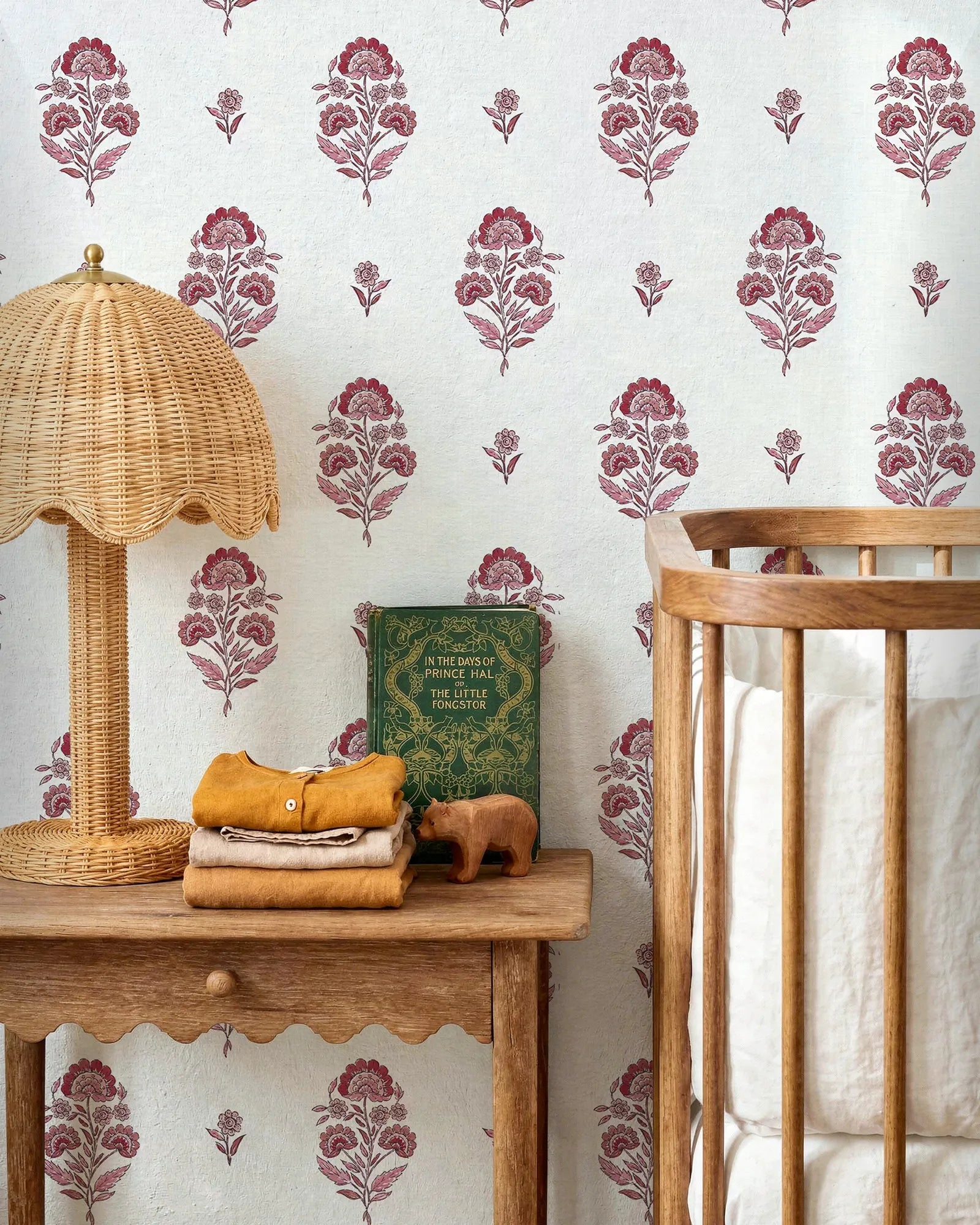 Papel Mural Florar Indigo Rojo Portis