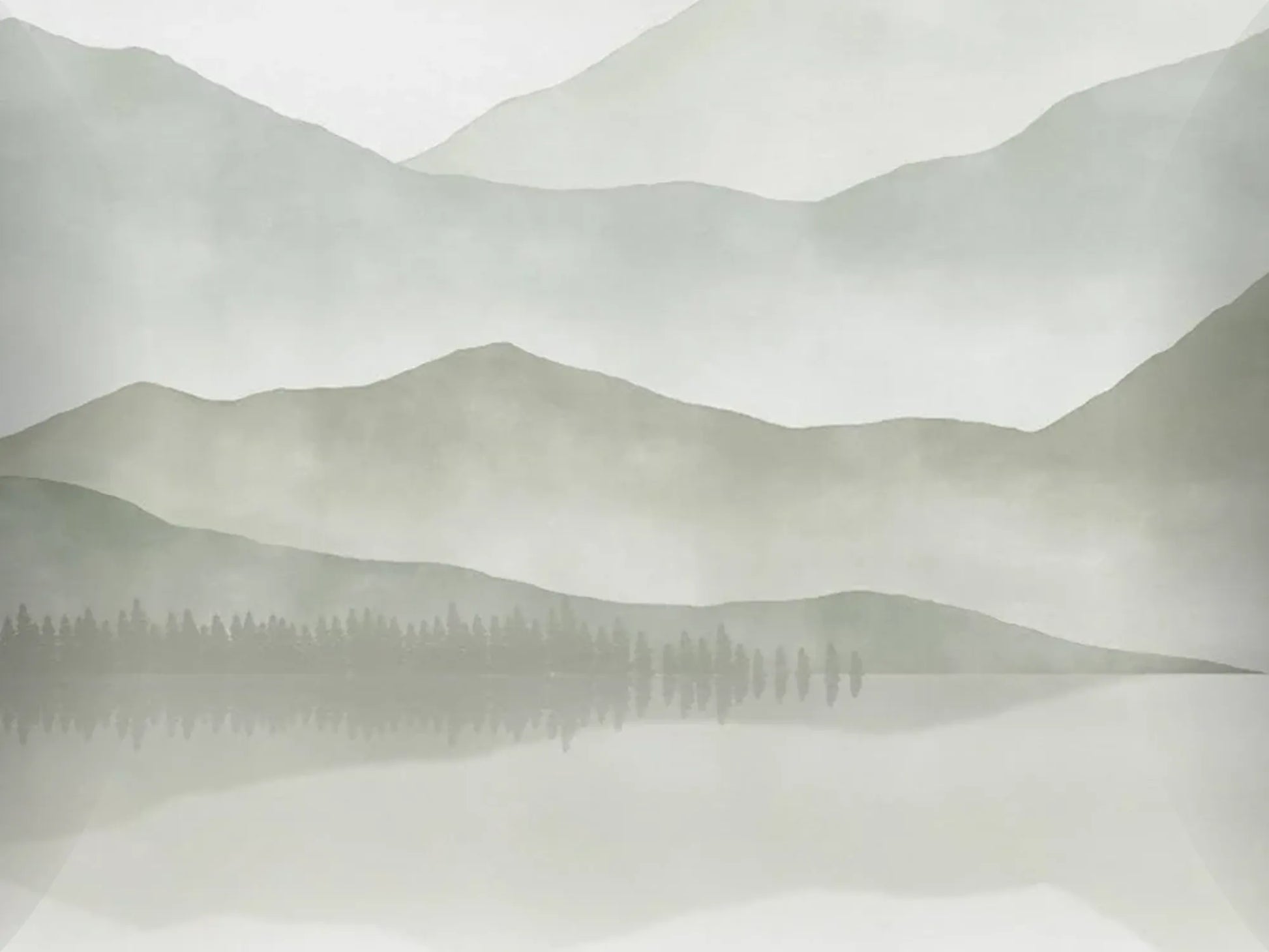 Papel Mural Lago Niebla Portis