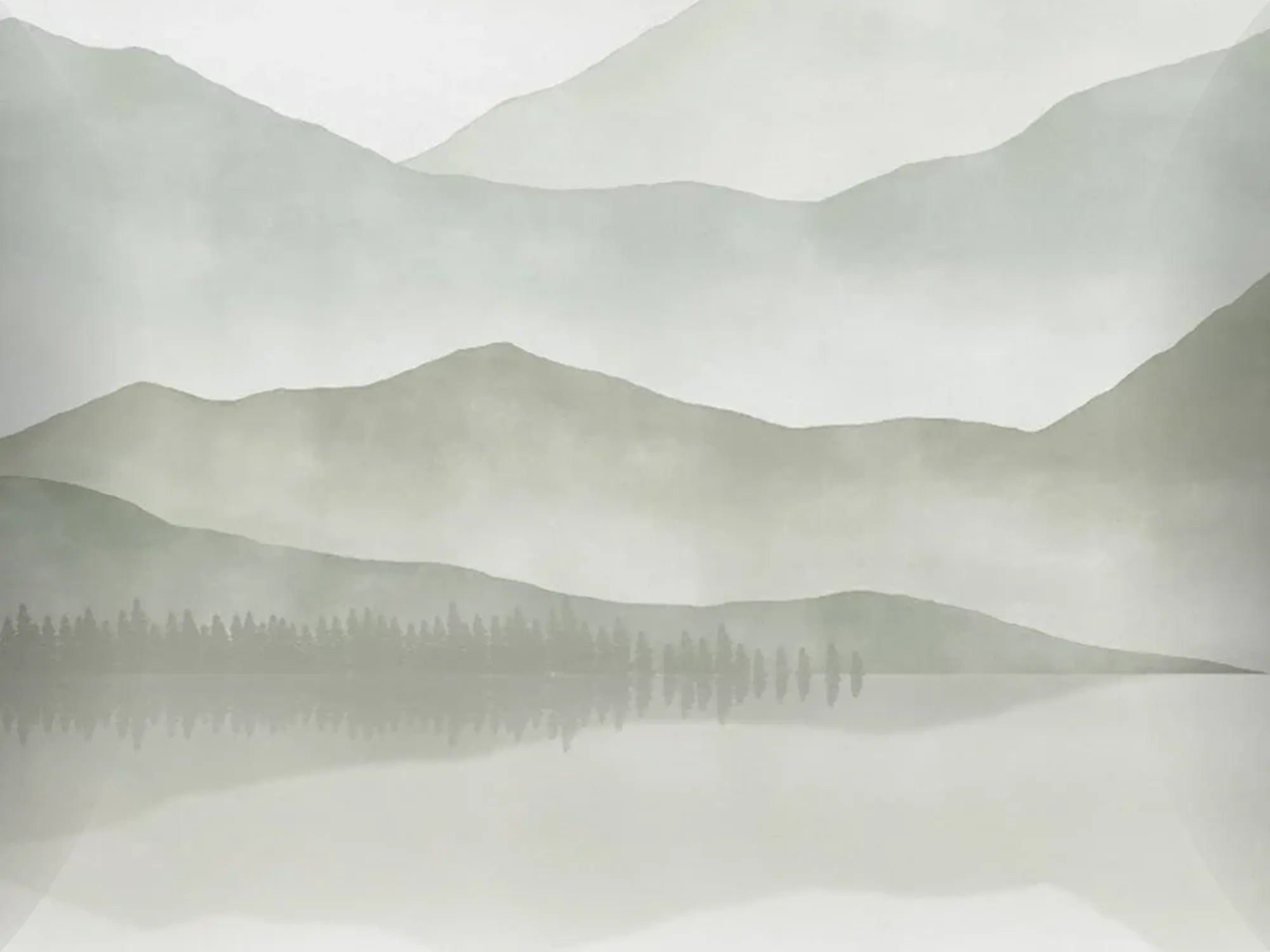 Papel Mural Lago Niebla Portis