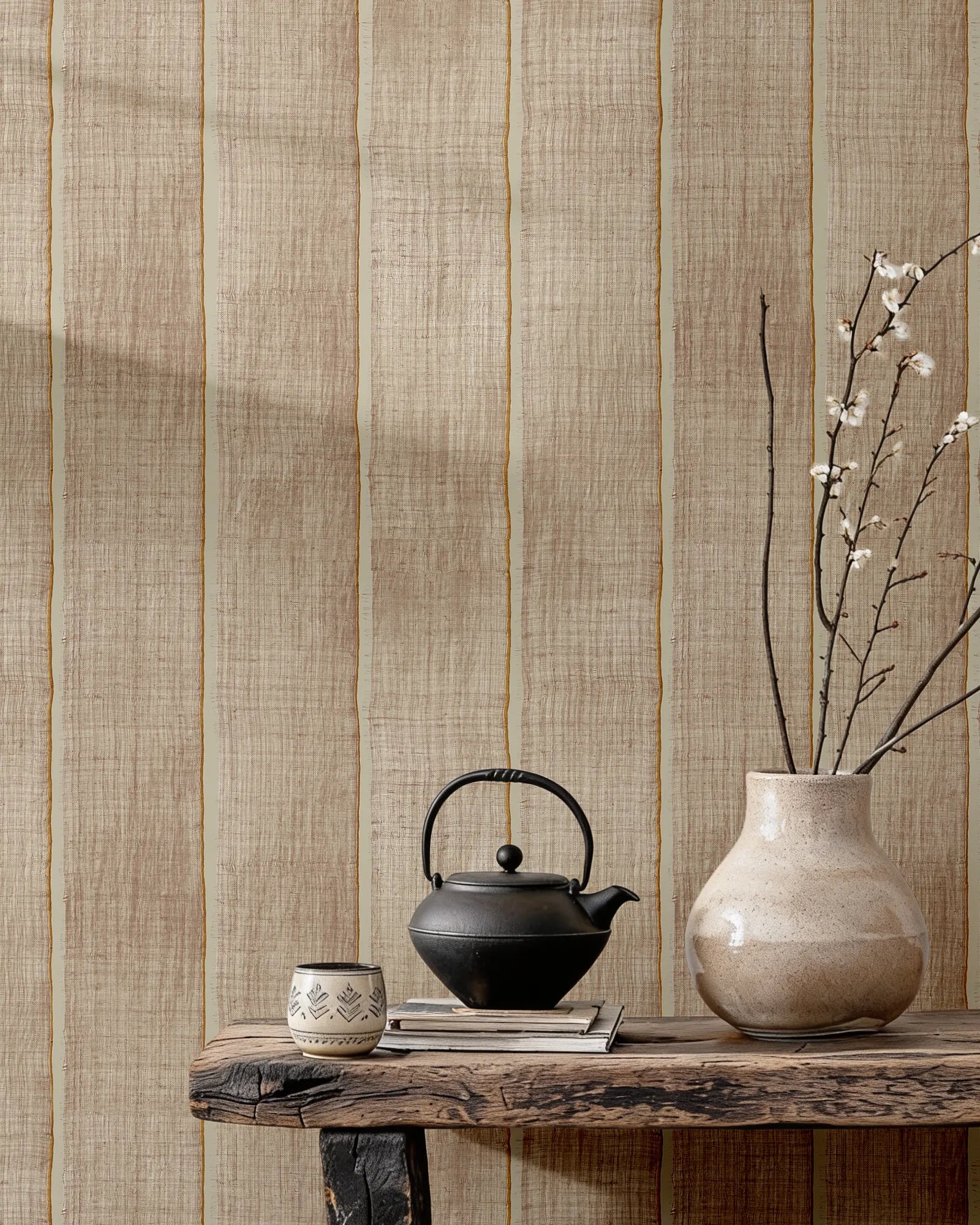 Papel Mural Lino Beige Portis