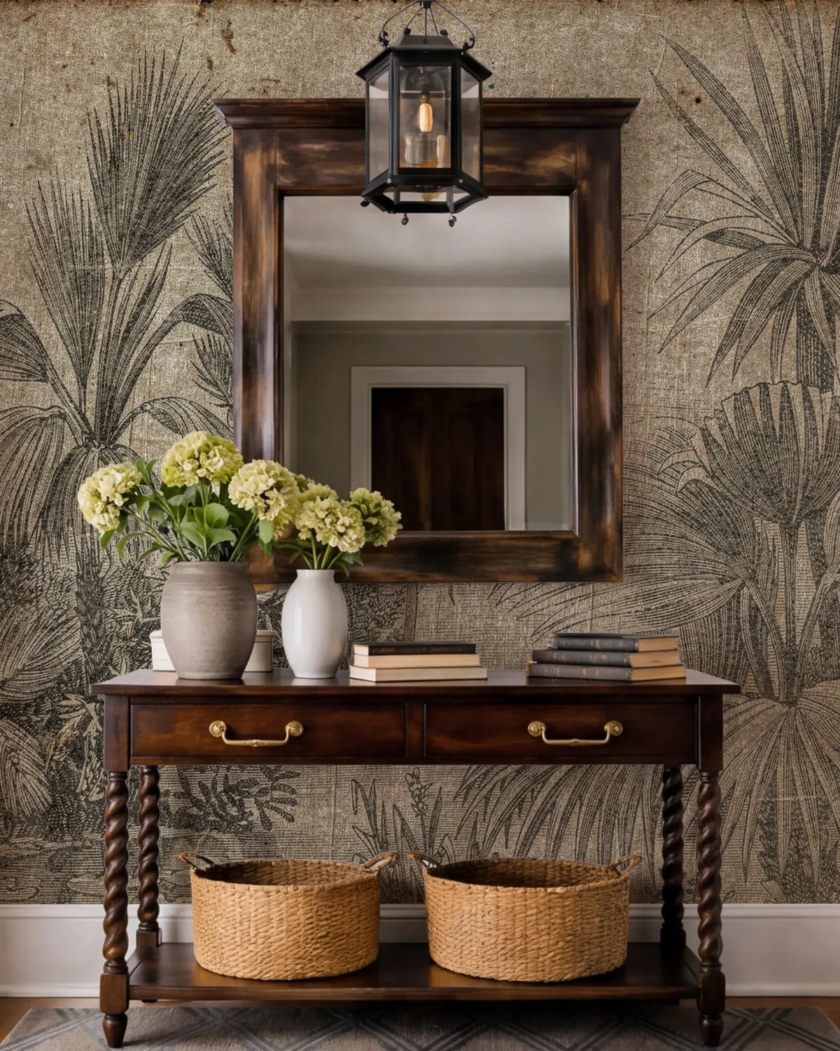 Papel Mural Palmeral en Tinta Vintage Portis