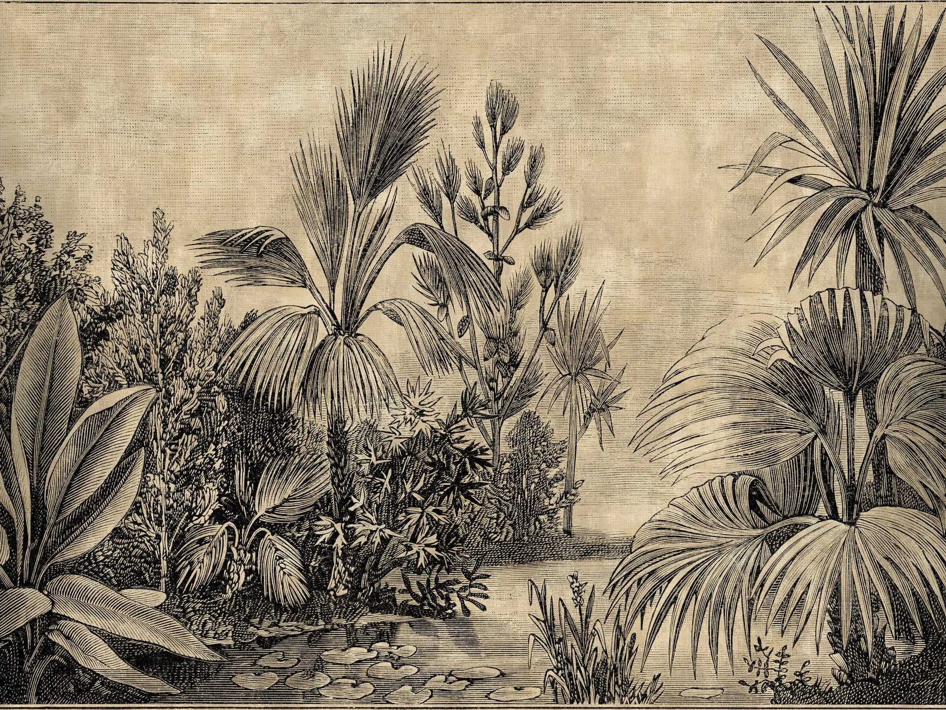 Papel Mural Palmeral en Tinta Portis