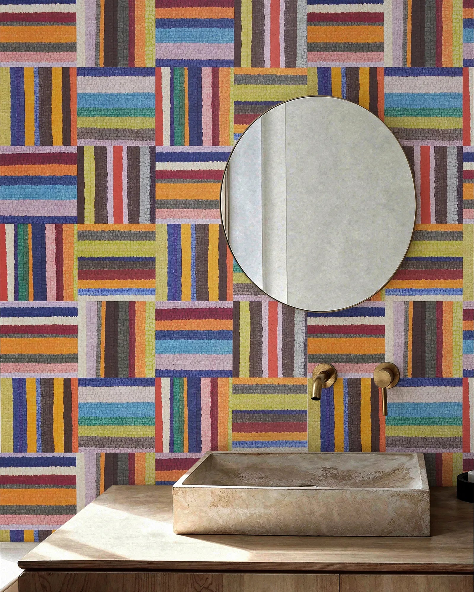 Papel Mural Trama Multicolor Portis